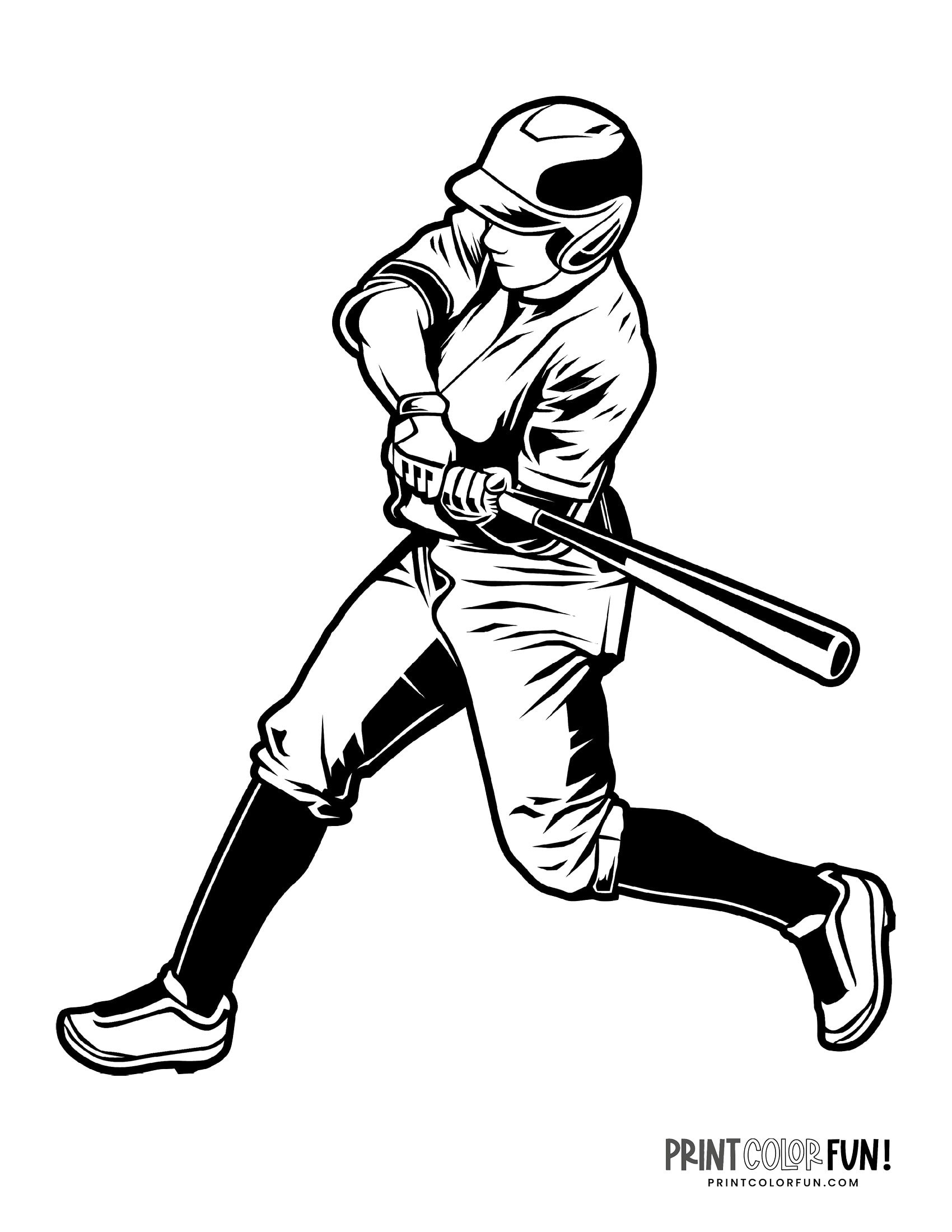 Baseball Coloring Pages Free Printable 23