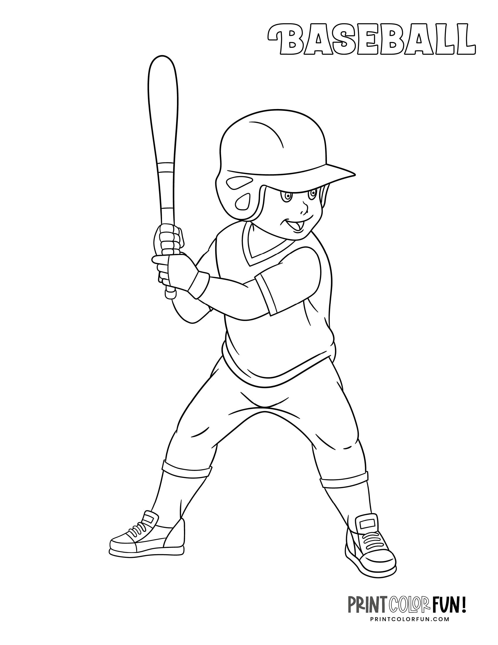 Baseball Coloring Pages Free Printable 24