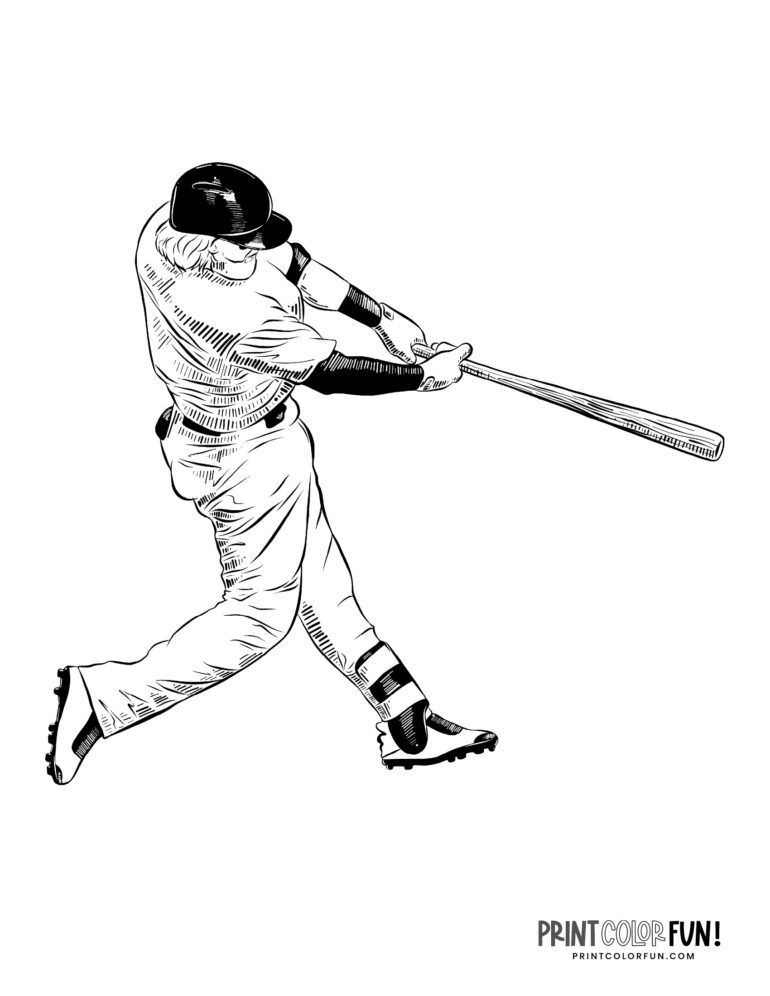 Baseball Coloring Pages Free Printable 43