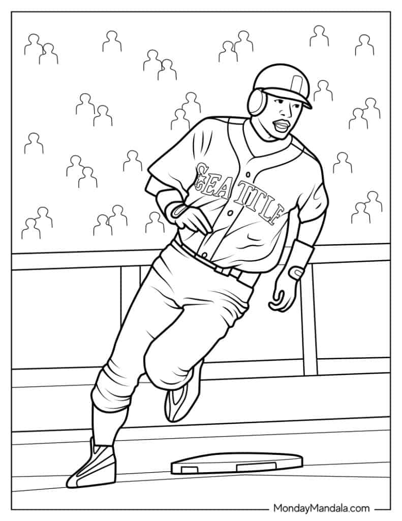 Baseball Coloring Pages Free Printable 8