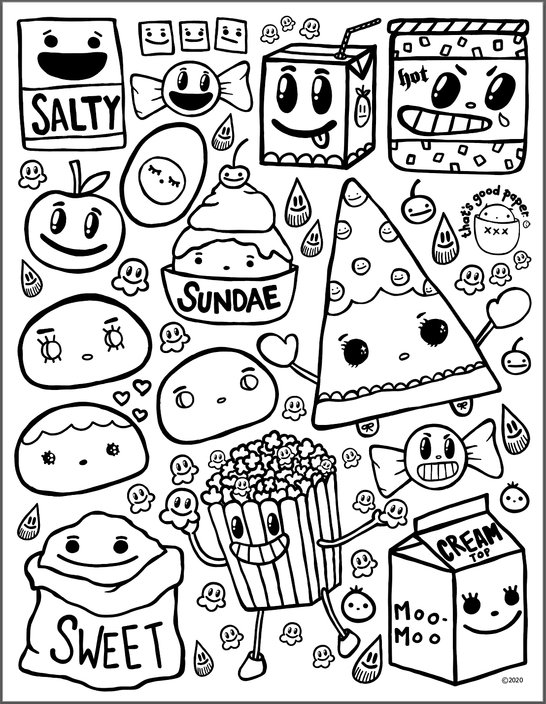 Dining Doodle Coloring Pages for Adults Unique 100