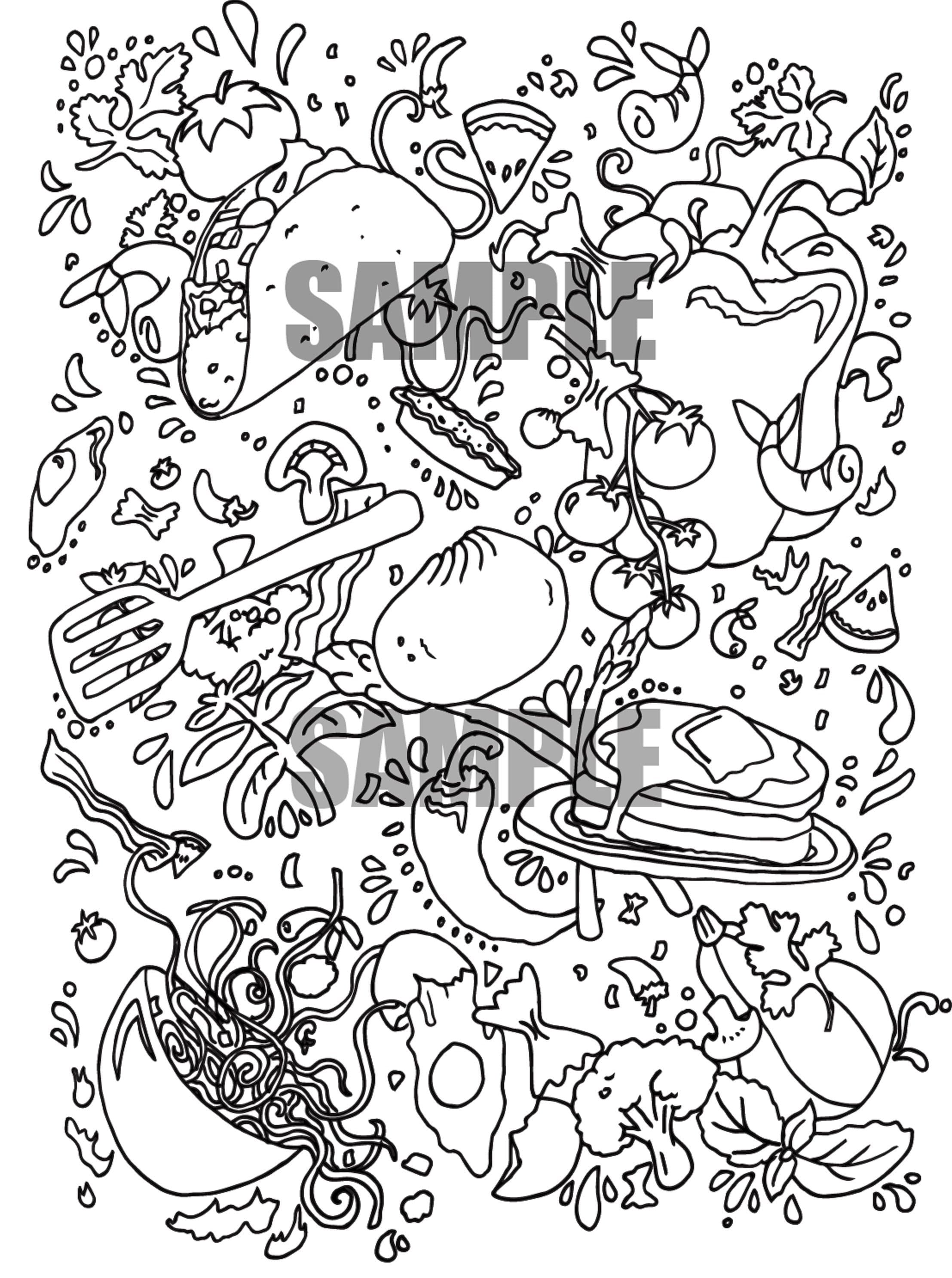 Dining Doodle Coloring Pages for Adults Unique 104