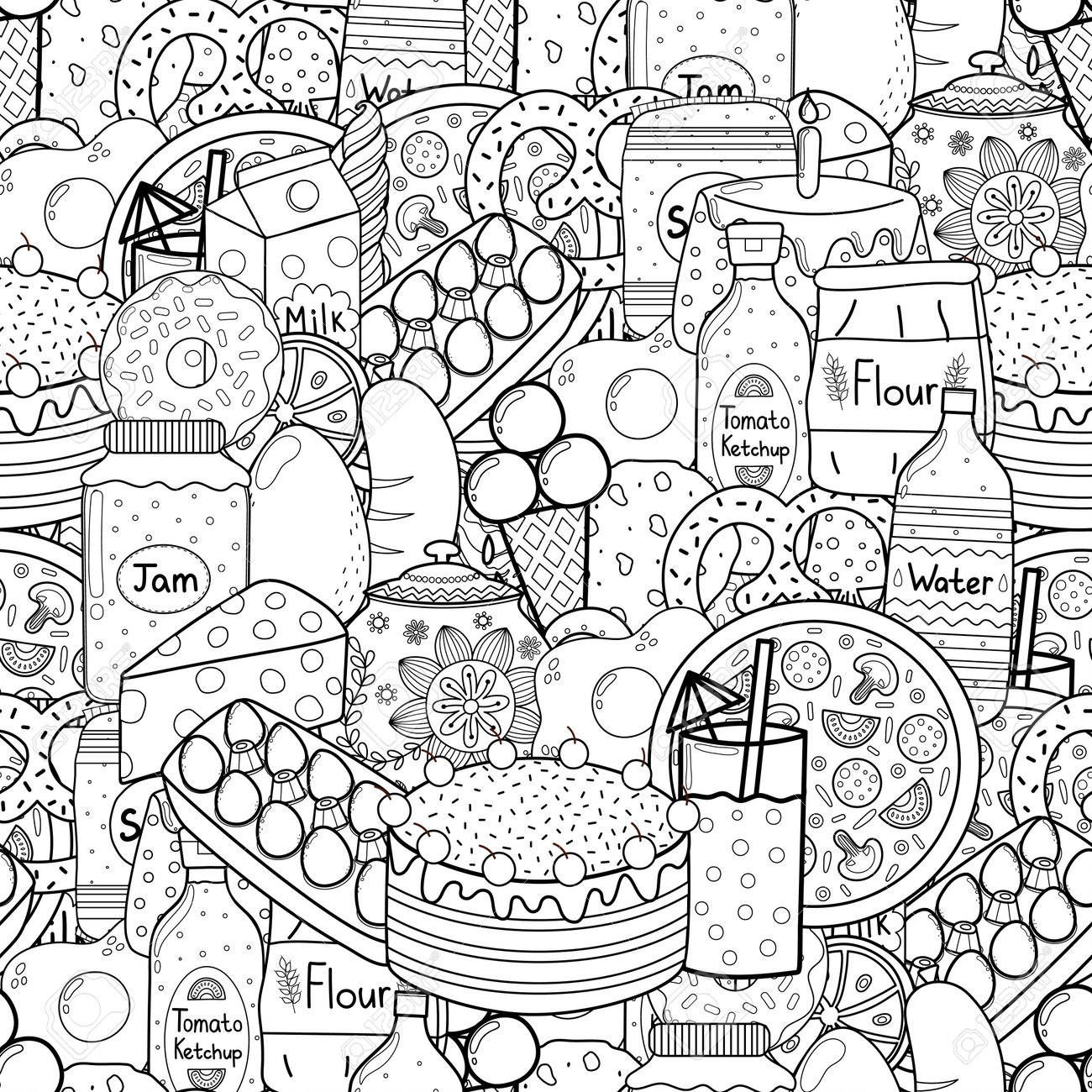 Dining Doodle Coloring Pages for Adults Unique 118