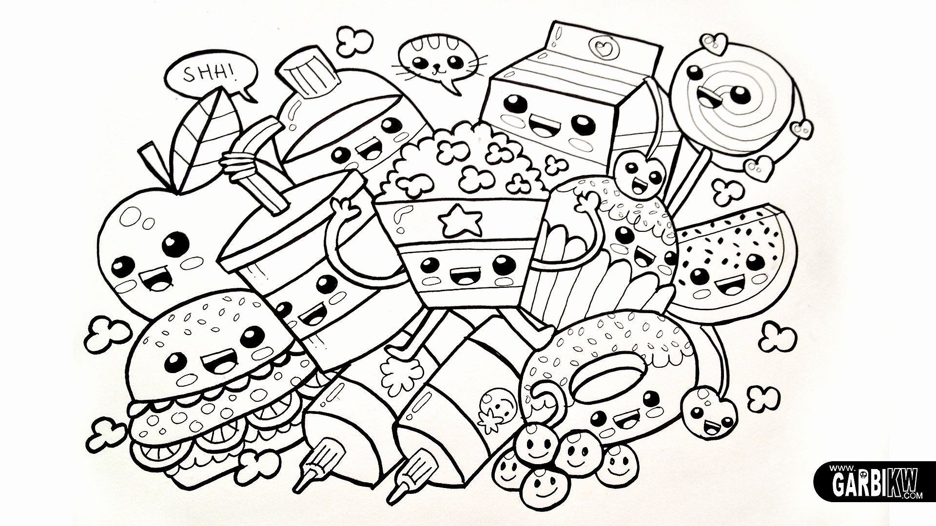 Dining Doodle Coloring Pages for Adults Unique 143