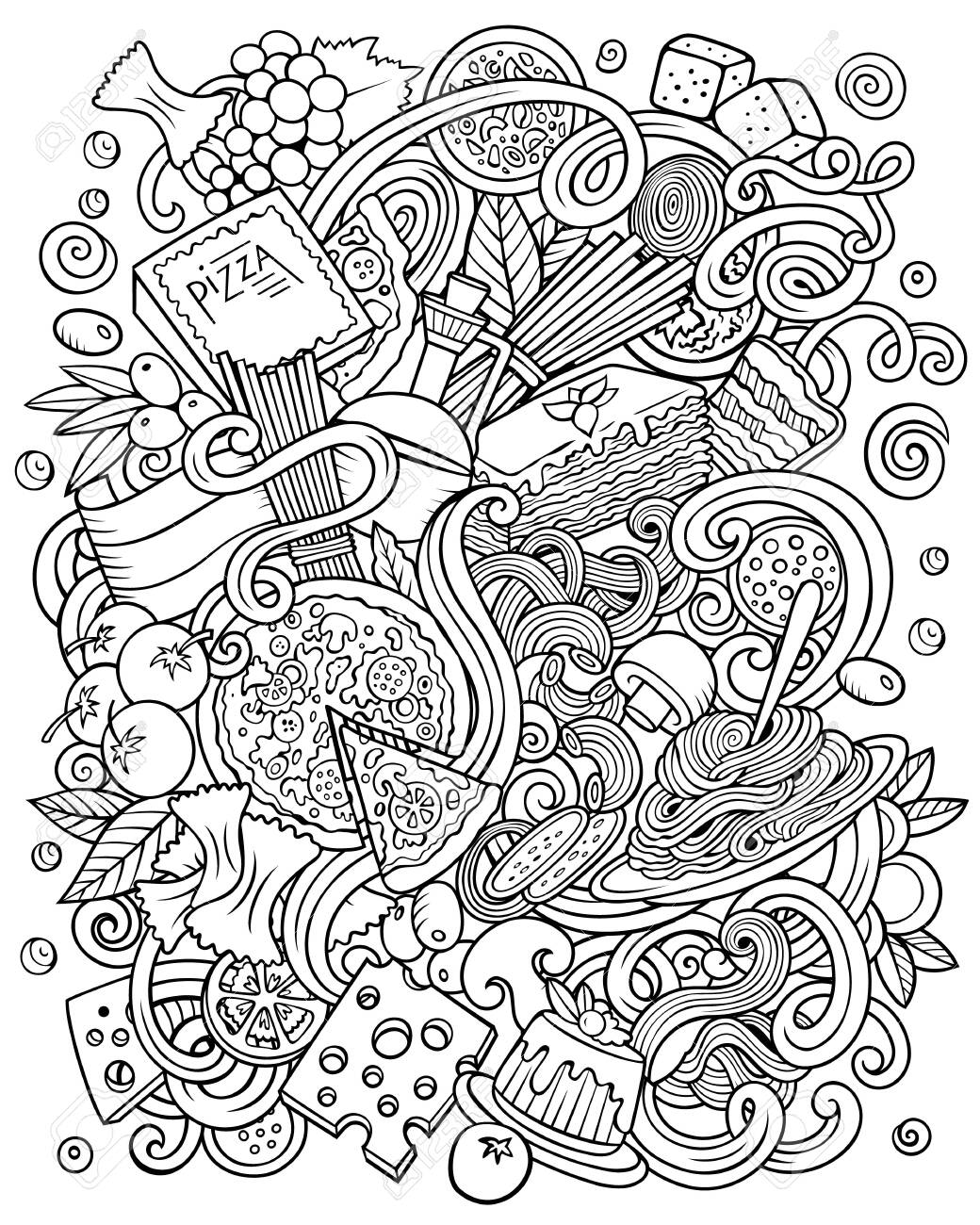 Dining Doodle Coloring Pages for Adults Unique 29