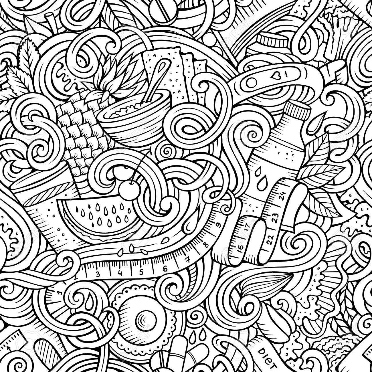 Dining Doodle Coloring Pages for Adults Unique 42