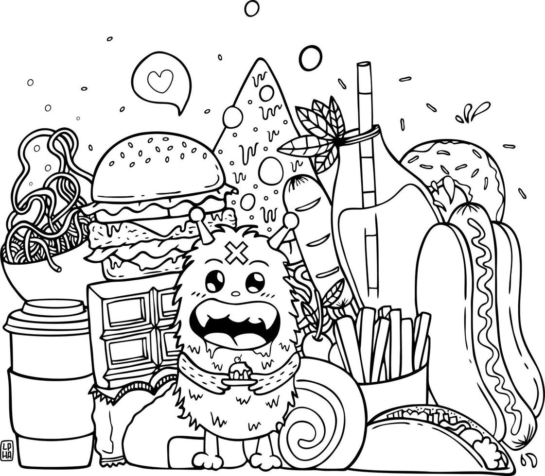 Dining Doodle Coloring Pages for Adults Unique 80