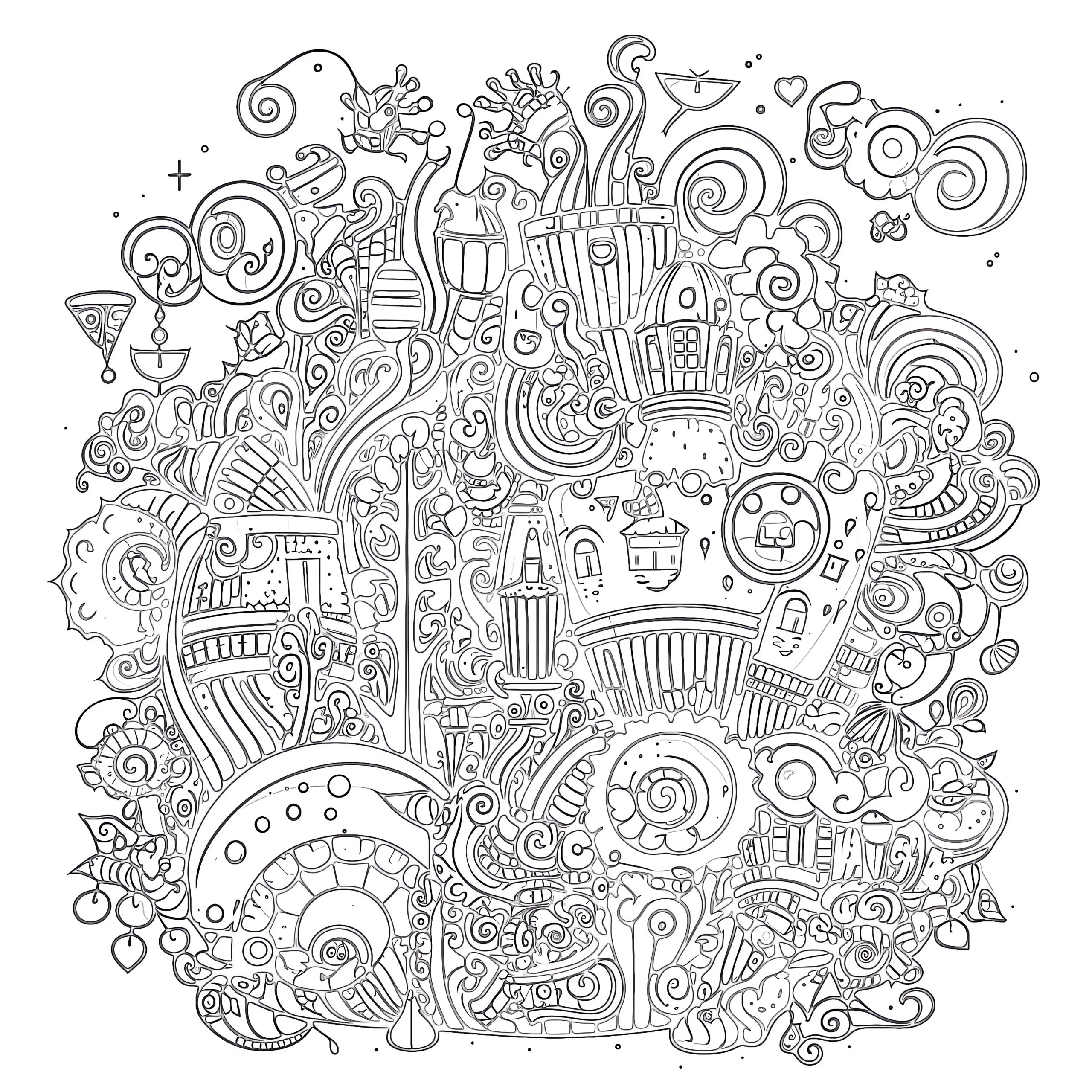 Dining Doodle Coloring Pages for Adults Unique 96