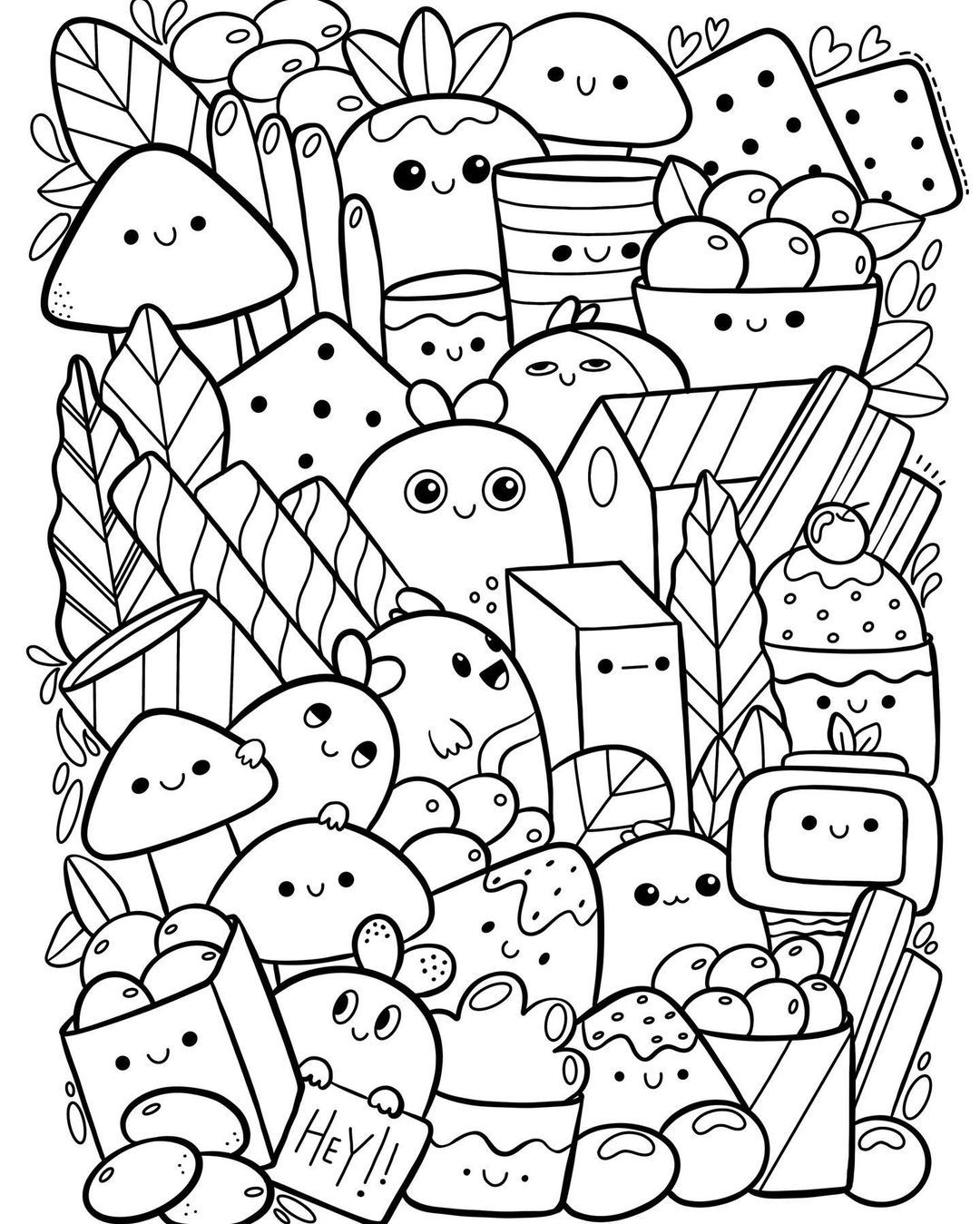 Dining Doodle Coloring Pages for Adults Unique 98