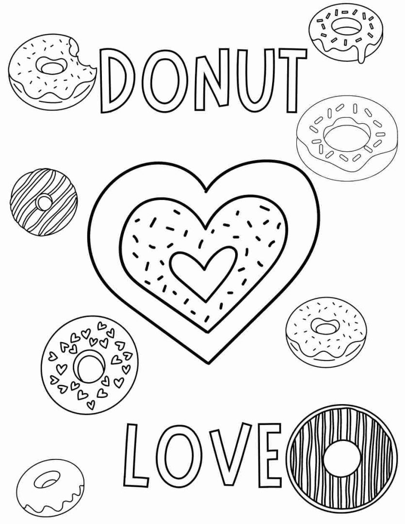 Donut Coloring Pages for Kids 11