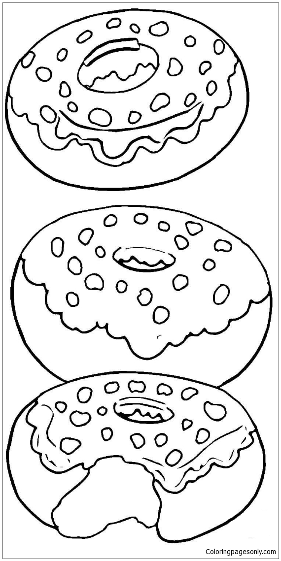 Donut Coloring Pages for Kids 12