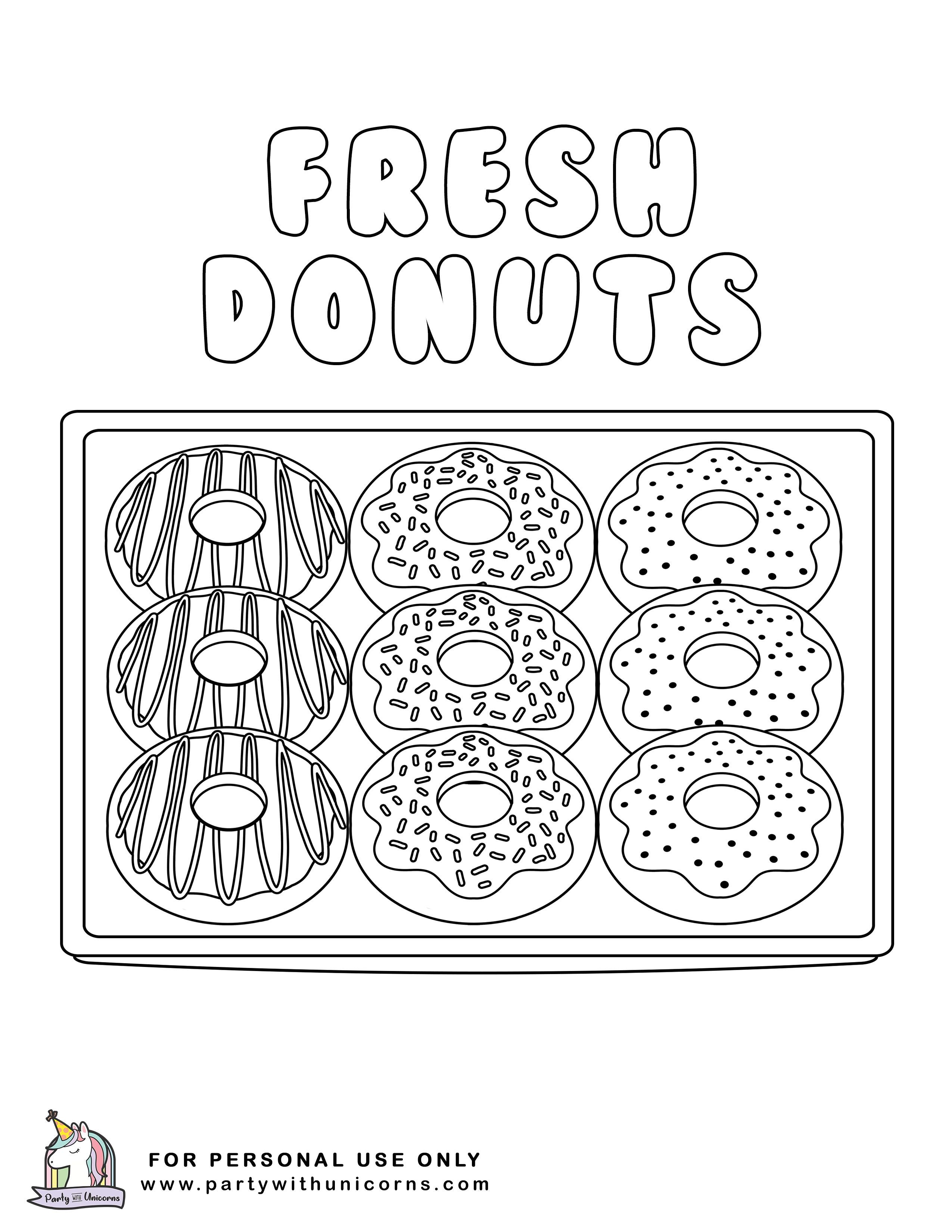 Donut Coloring Pages for Kids 27