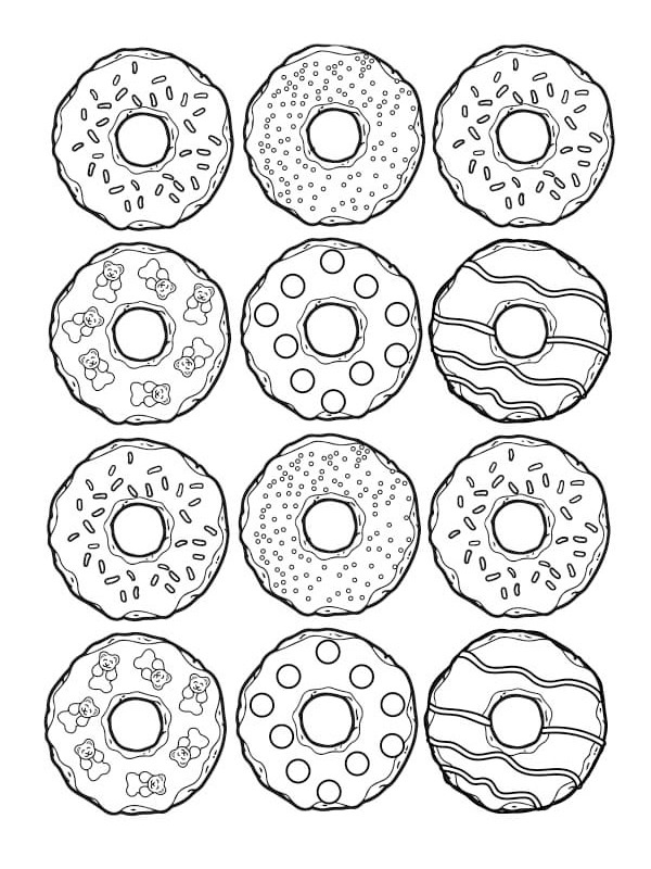 Donut Coloring Pages for Kids 43