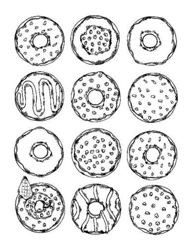 Donut Coloring Pages for Kids 66