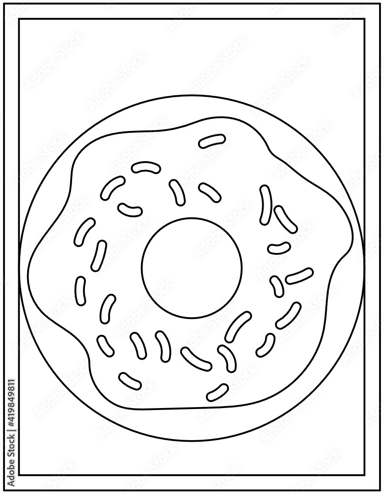 Donut Coloring Pages for Kids 68