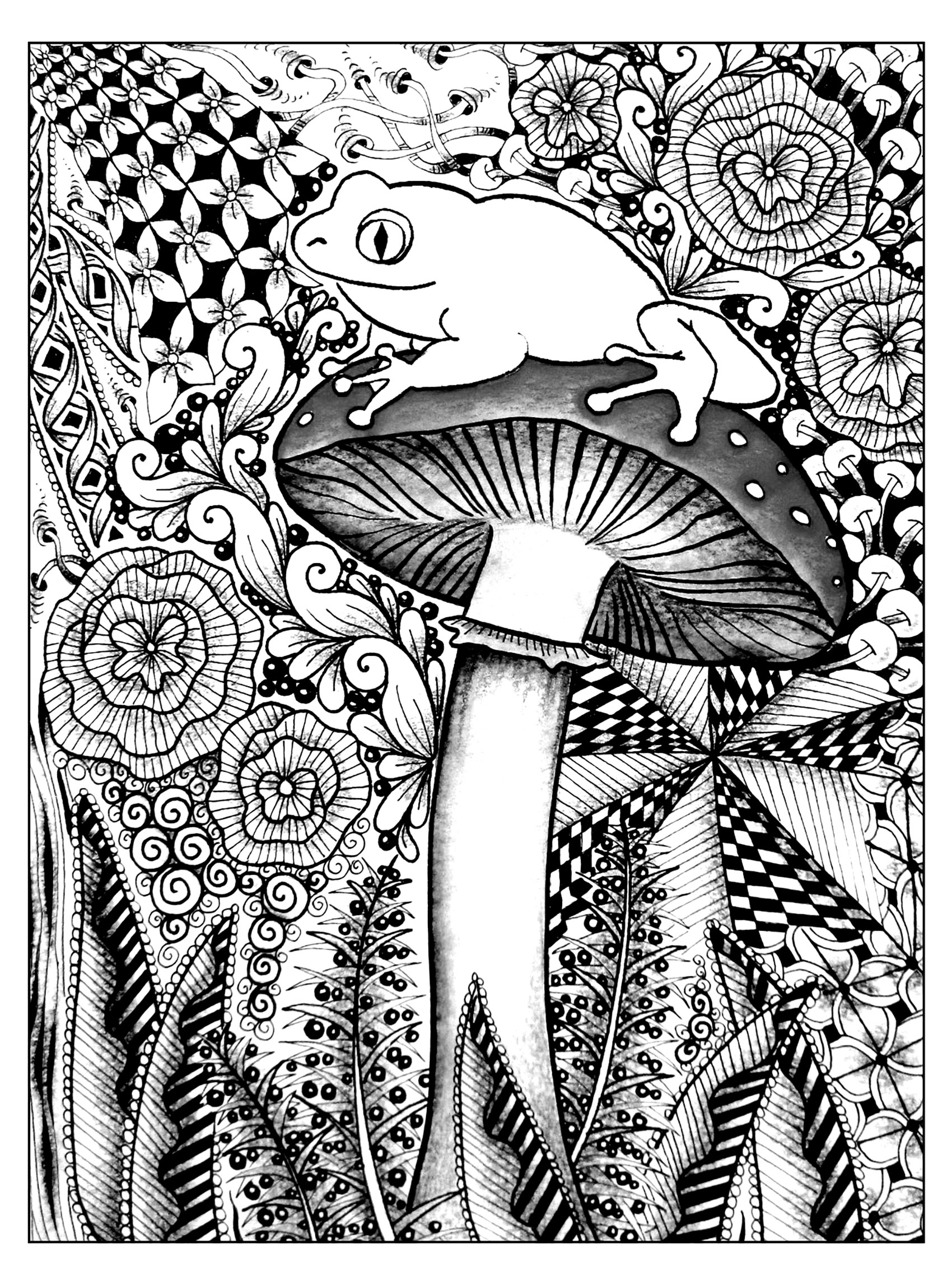 Get Trippy with 120+ Stoner Mushroom Coloring Pages 104