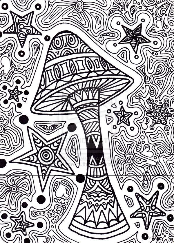 Get Trippy with 120+ Stoner Mushroom Coloring Pages 105