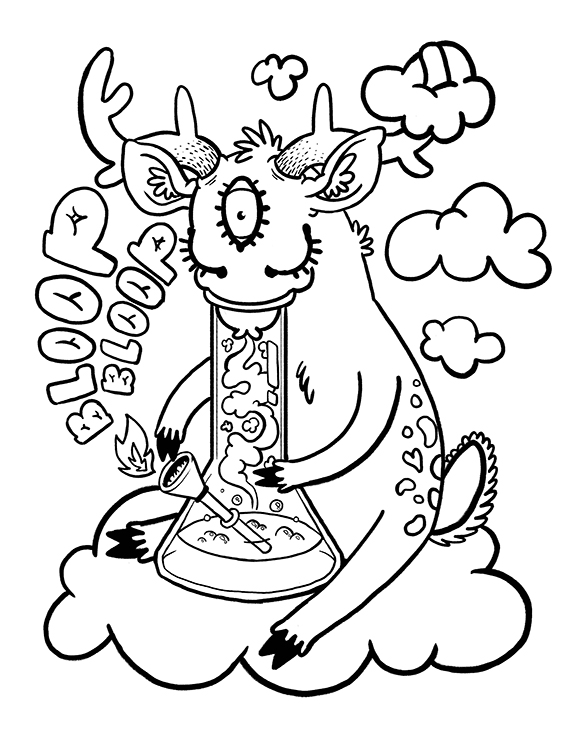 Get Trippy with 120+ Stoner Mushroom Coloring Pages 112