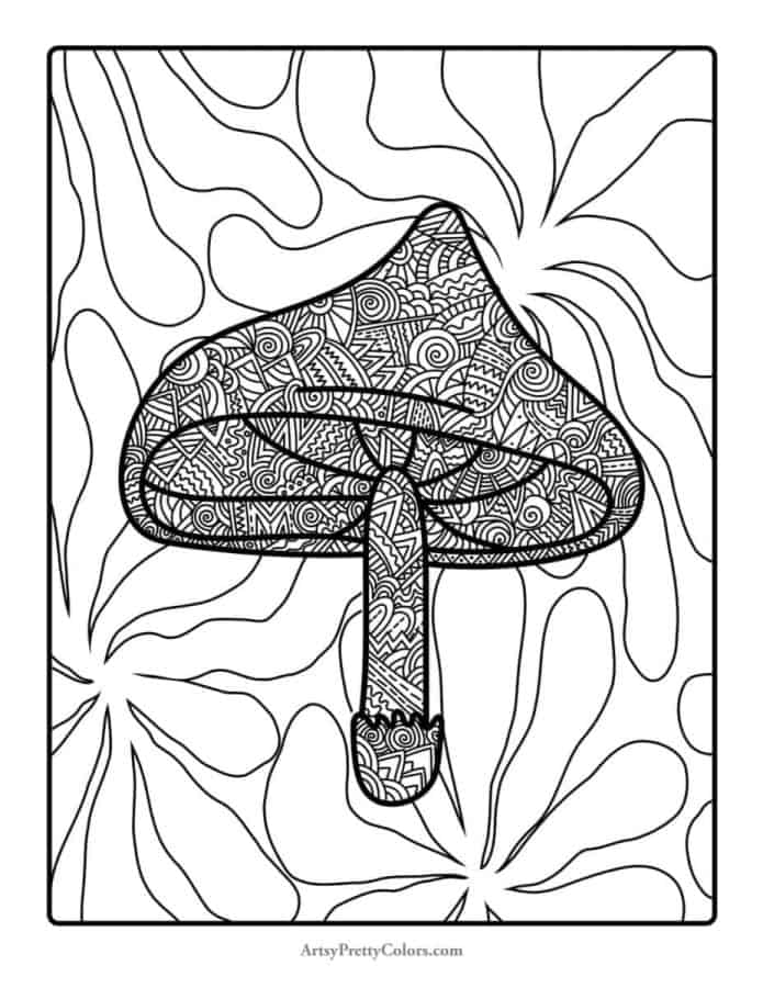 Get Trippy with 120+ Stoner Mushroom Coloring Pages 114