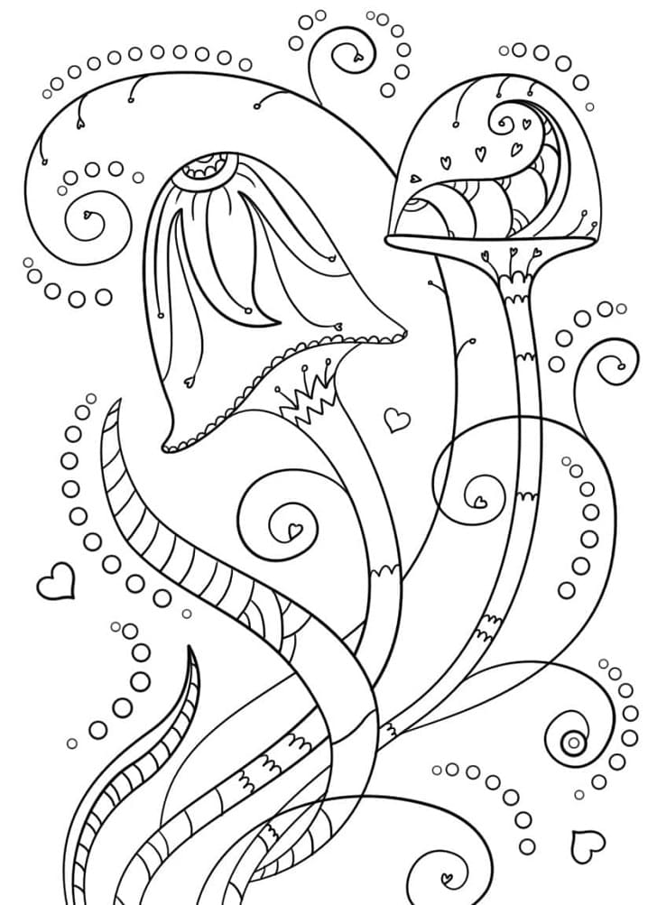 Get Trippy with 120+ Stoner Mushroom Coloring Pages 13