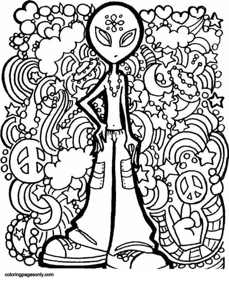 Get Trippy with 120+ Stoner Mushroom Coloring Pages 131