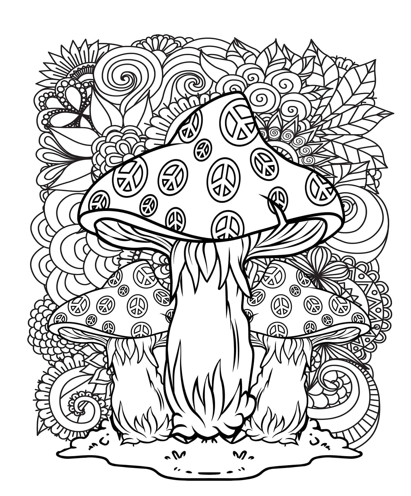 Get Trippy with 120+ Stoner Mushroom Coloring Pages 132