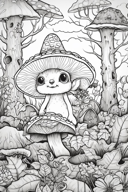 Get Trippy with 120+ Stoner Mushroom Coloring Pages 15