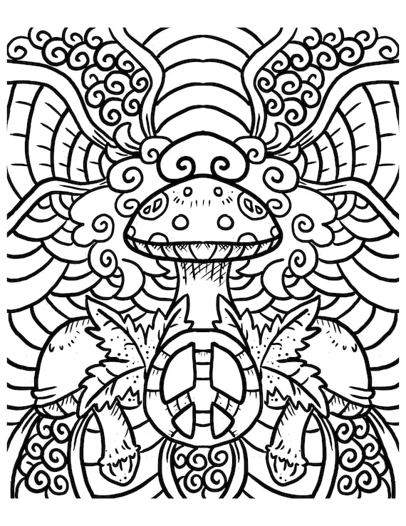 Get Trippy with 120+ Stoner Mushroom Coloring Pages 2