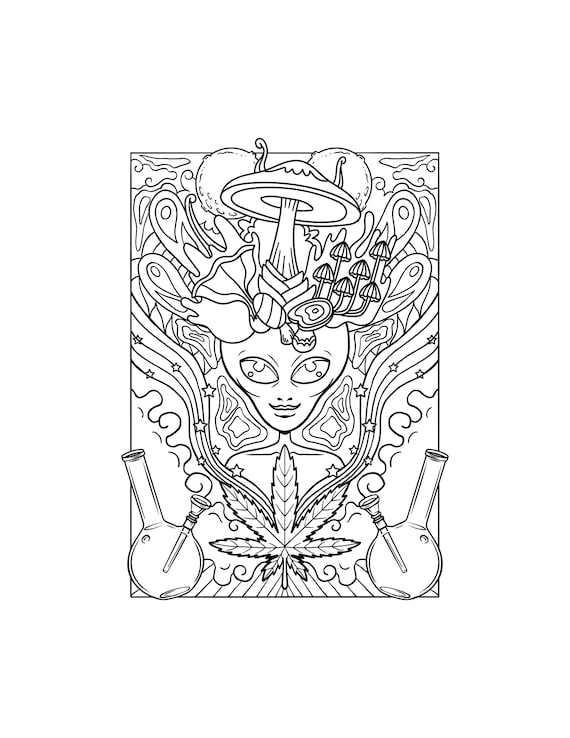 Get Trippy with 120+ Stoner Mushroom Coloring Pages 22