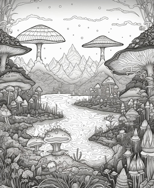 Get Trippy with 120+ Stoner Mushroom Coloring Pages 26