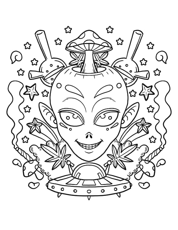 Get Trippy with 120+ Stoner Mushroom Coloring Pages 29