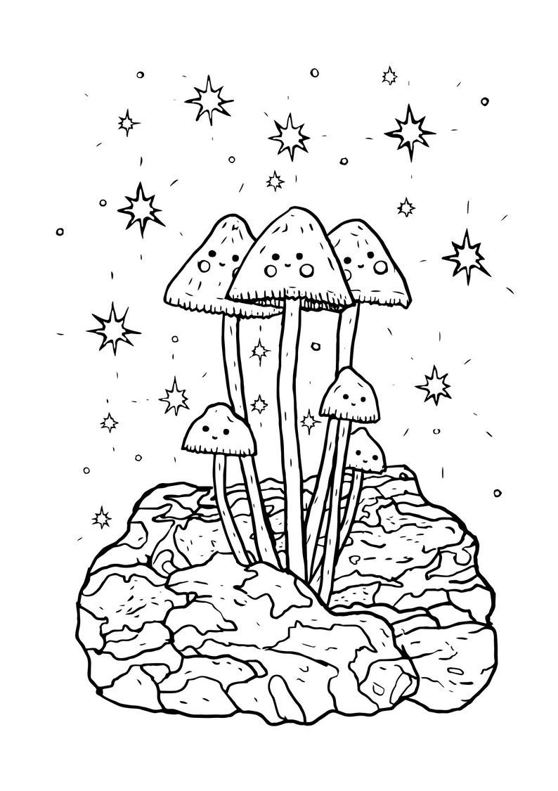 Get Trippy with 120+ Stoner Mushroom Coloring Pages 35