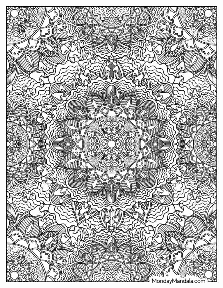 Get Trippy with 120+ Stoner Mushroom Coloring Pages 41