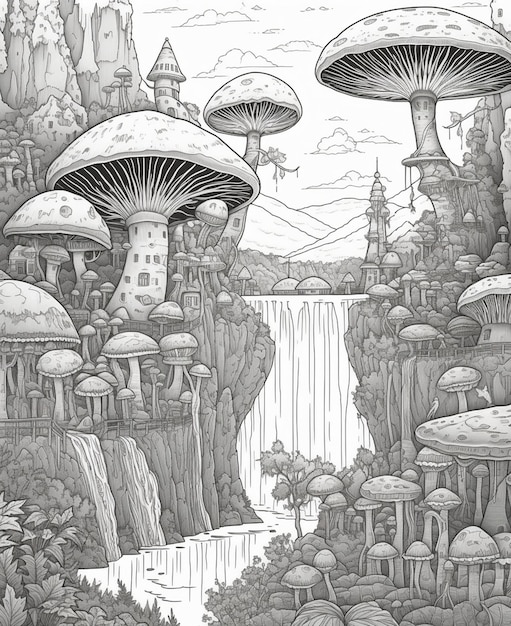 Get Trippy with 120+ Stoner Mushroom Coloring Pages 52