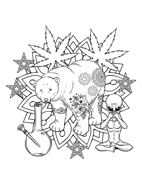 Get Trippy with 120+ Stoner Mushroom Coloring Pages 55