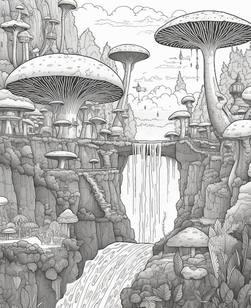 Get Trippy with 120+ Stoner Mushroom Coloring Pages 57