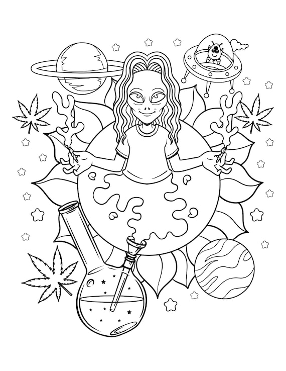 Get Trippy with 120+ Stoner Mushroom Coloring Pages 58