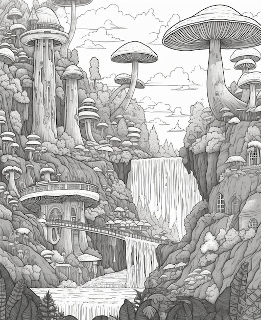 Get Trippy with 120+ Stoner Mushroom Coloring Pages 60