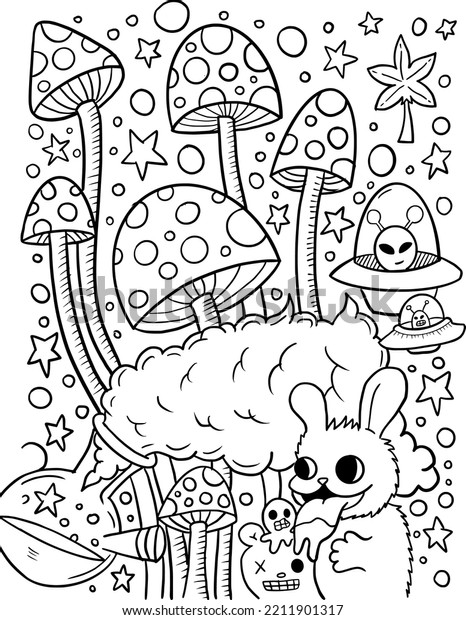 Get Trippy with 120+ Stoner Mushroom Coloring Pages 63