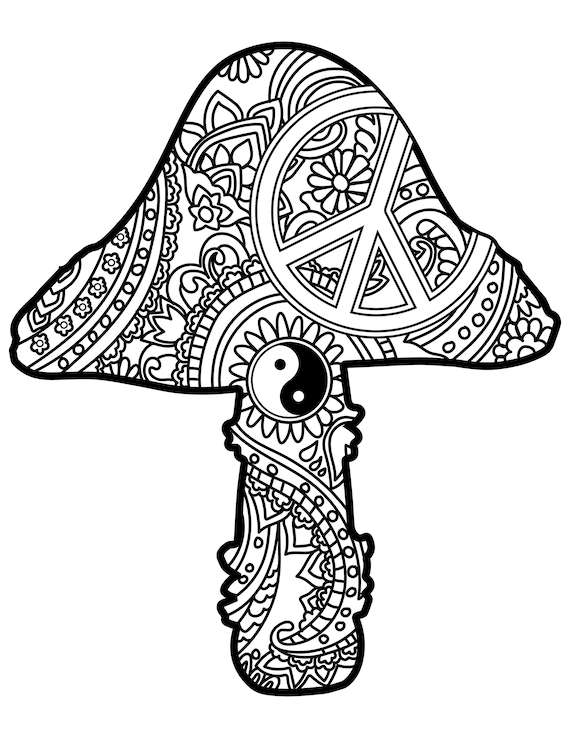 Get Trippy with 120+ Stoner Mushroom Coloring Pages 64