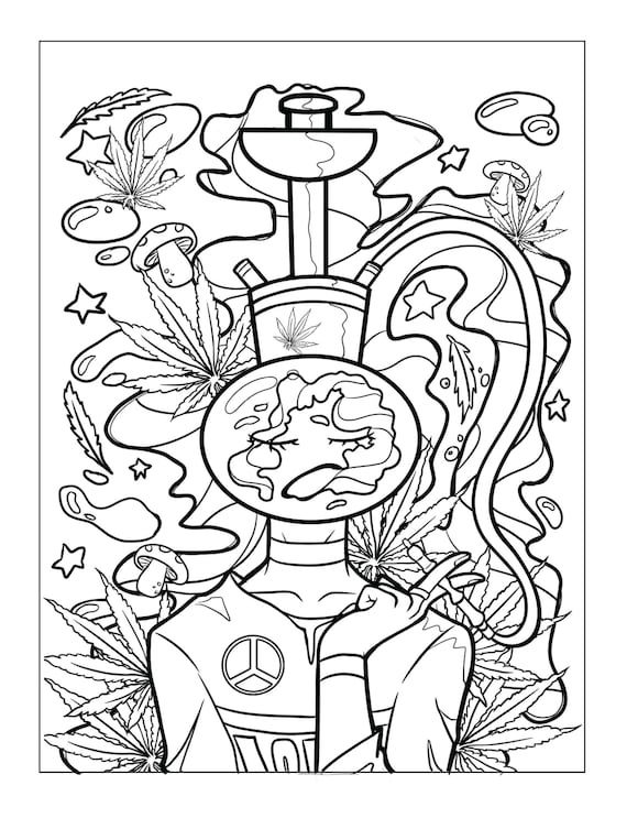 Get Trippy with 120+ Stoner Mushroom Coloring Pages 66