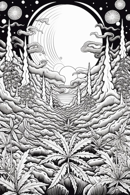 Get Trippy with 120+ Stoner Mushroom Coloring Pages 68