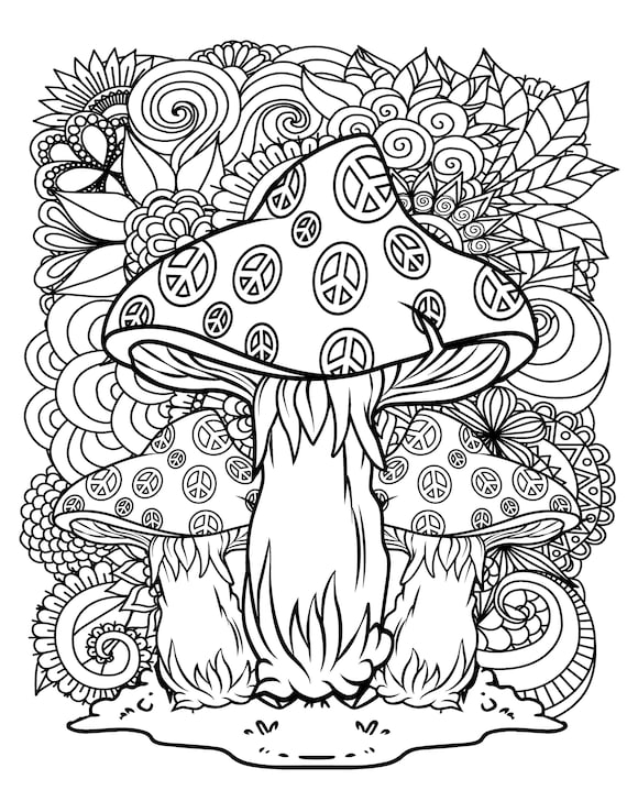 Get Trippy with 120+ Stoner Mushroom Coloring Pages 74