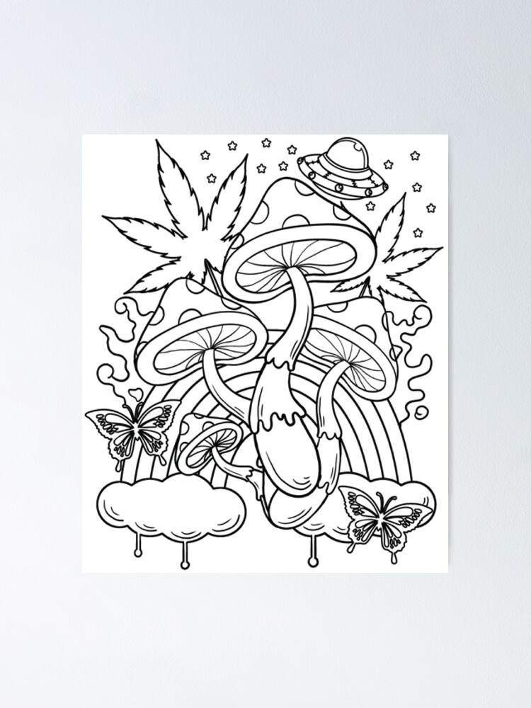 Get Trippy with 120+ Stoner Mushroom Coloring Pages 79