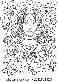 Get Trippy with 120+ Stoner Mushroom Coloring Pages 8