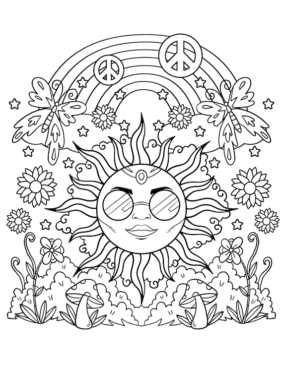 Get Trippy with 120+ Stoner Mushroom Coloring Pages 81