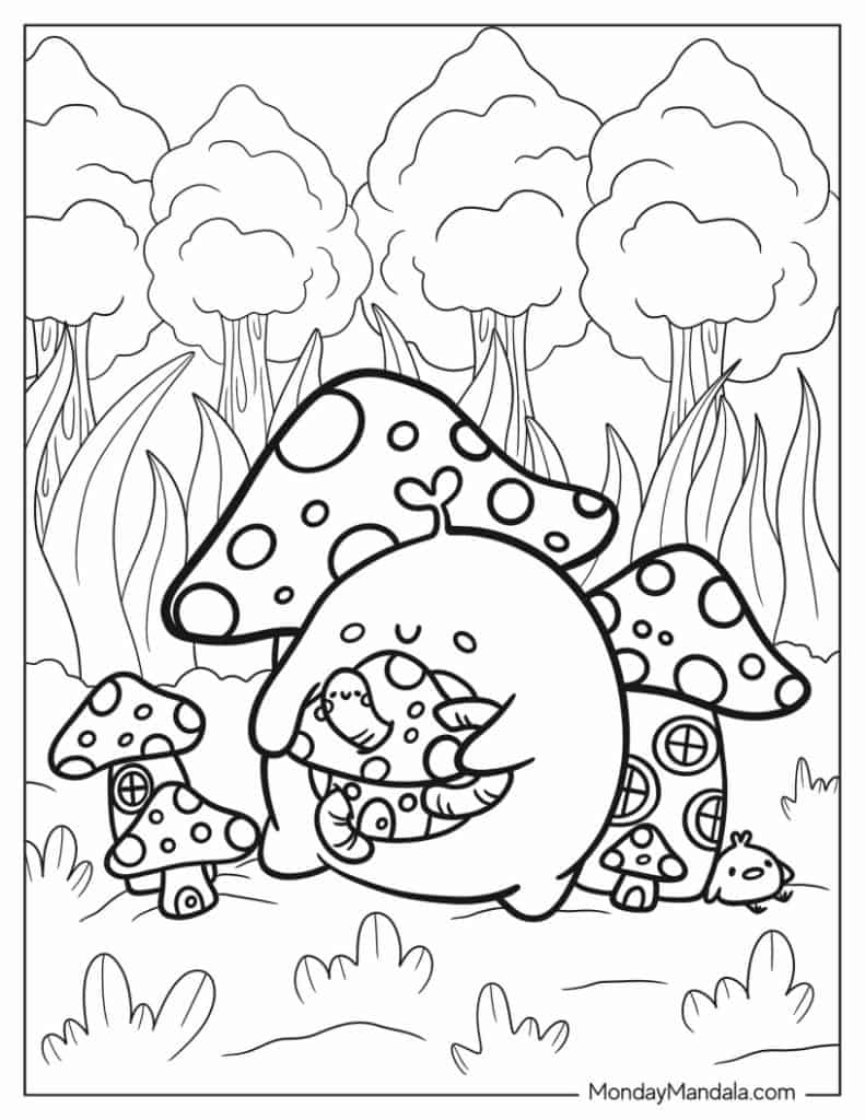 Get Trippy with 120+ Stoner Mushroom Coloring Pages 83