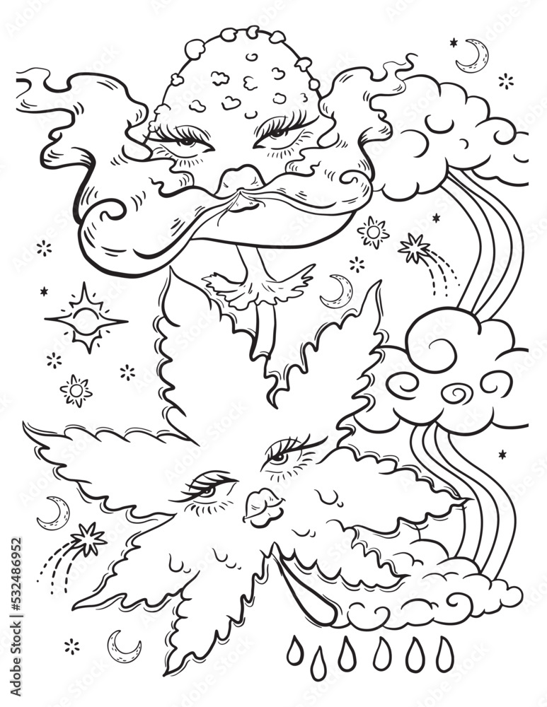 Get Trippy with 120+ Stoner Mushroom Coloring Pages 84