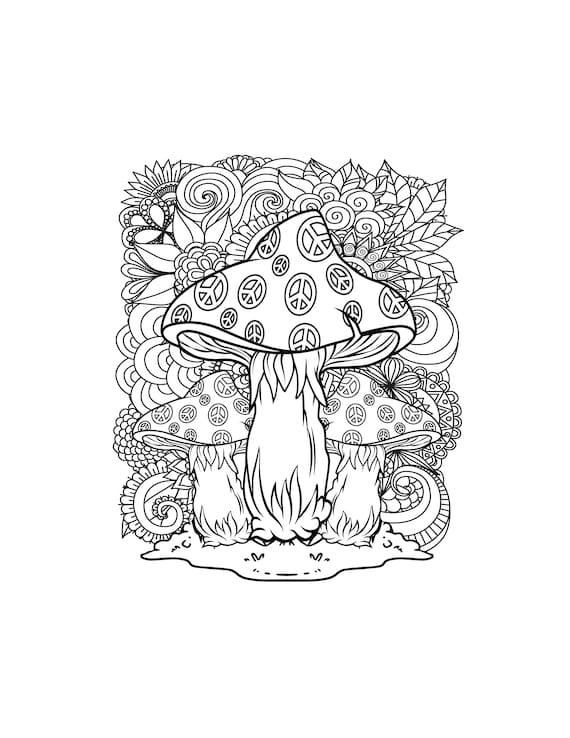 Get Trippy with 120+ Stoner Mushroom Coloring Pages 85