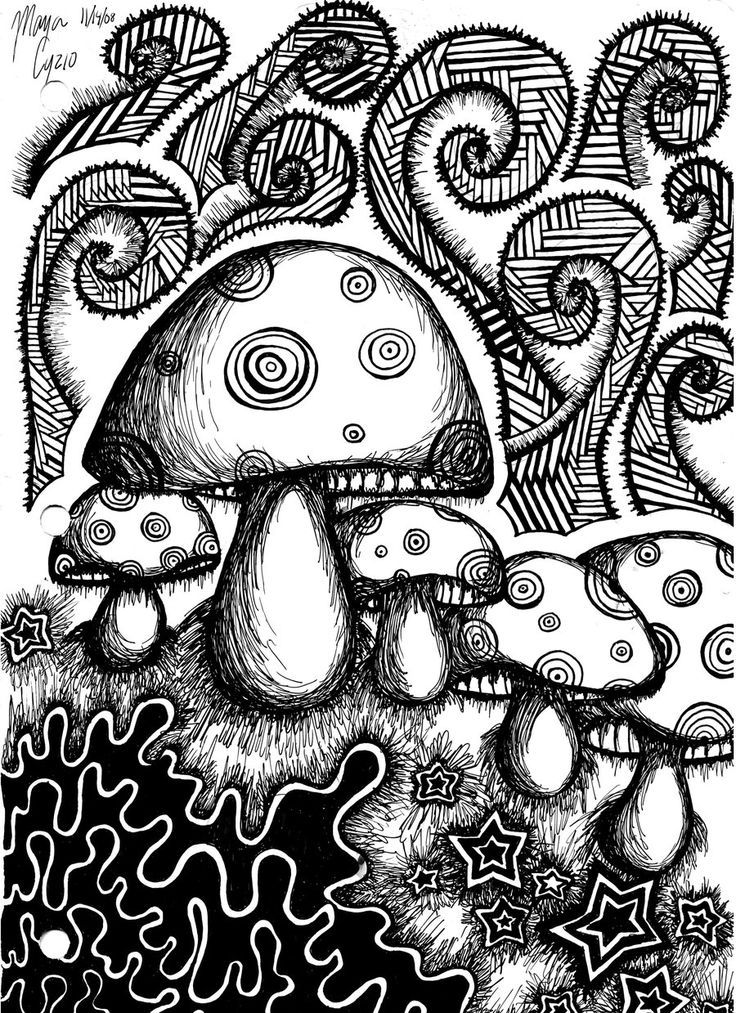 Get Trippy with 120+ Stoner Mushroom Coloring Pages 9